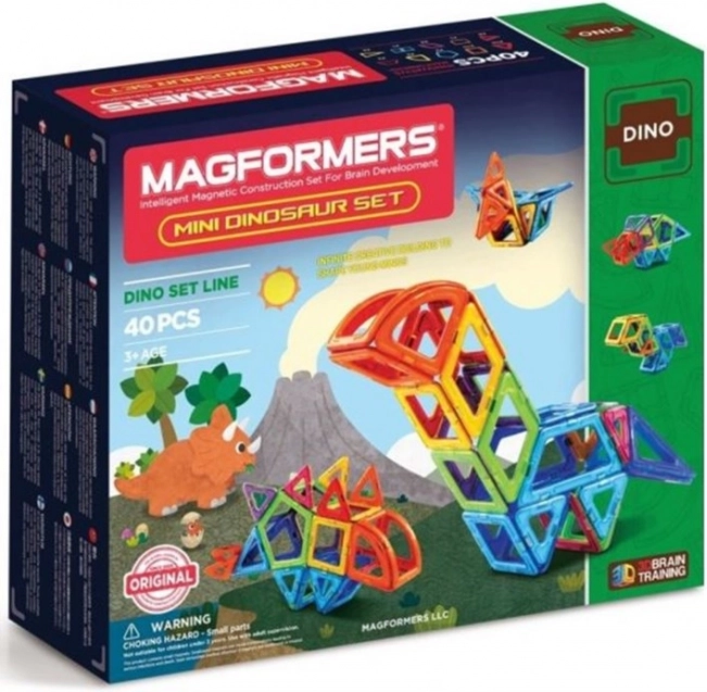 Magnetična građevna set MAGFORMERS Mini Dinosaur 40 dijelova