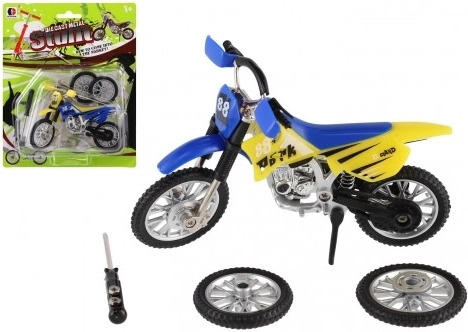 Prstni motocikl s odvijačem i izmjenjivim kotačima, 12 cm, metal/plastika