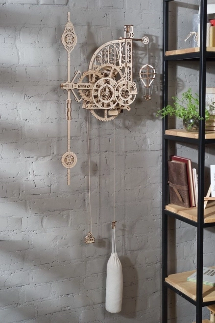 Ugears 3D drvene mehaničke puzzle Zidni sat Aero