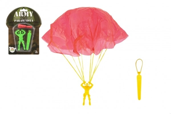 Figurica padobranca s padobranom leteći 9cm 2 boje na karti