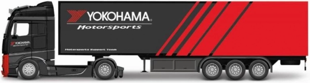 Kamion s prikolicom Bburago 1:43 MB Actros Gigaspace Firestone