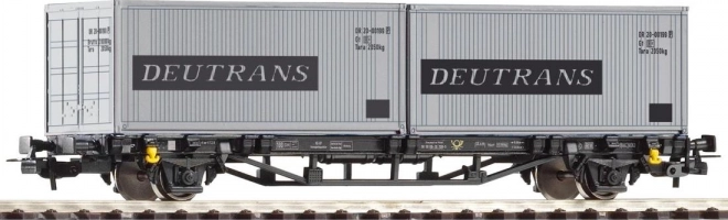 Piko platformni vagon Lgs579 s 2× 20' kontejnerima DEUTRANS DR, epoha IV