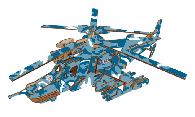 Woodcraft Drvene 3D puzzle Borbeni helikopter Crni morski pas