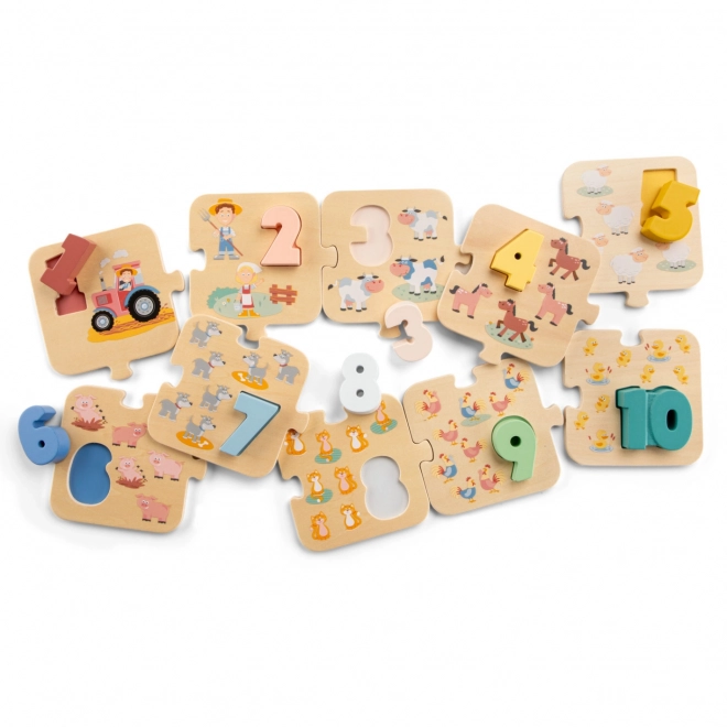 Puzzle Učimo se brojeve Farma