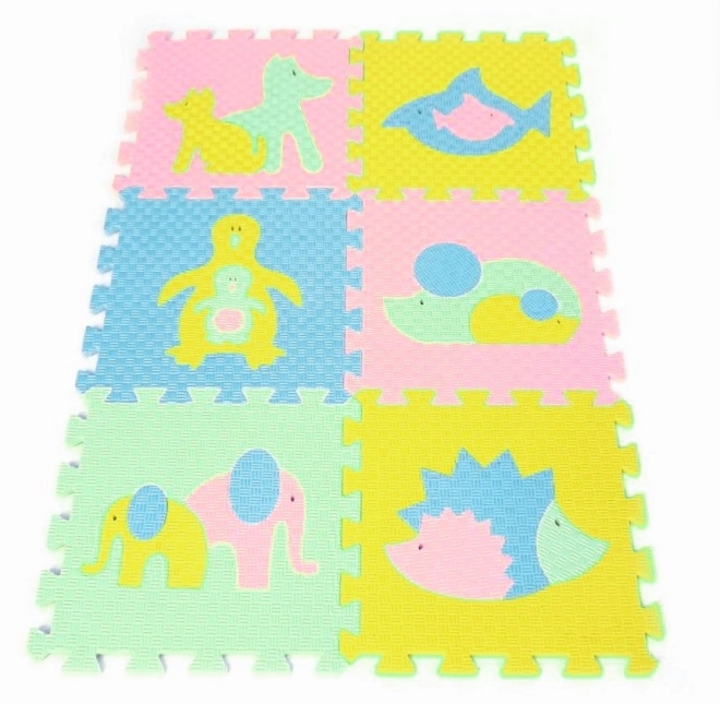 Pjenasti tepih u pastelnim bojama Obiteljski životinje II. 6 kom (30x30)