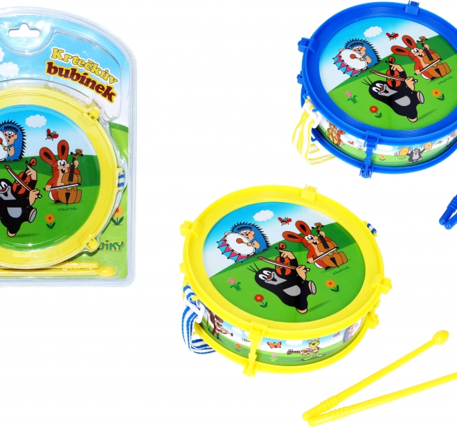 Krtek/Krtin bubanj plastika 20cm + 2 štapića u kutiji