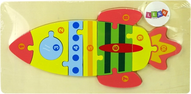 Drvene puzzle raketa s brojevima