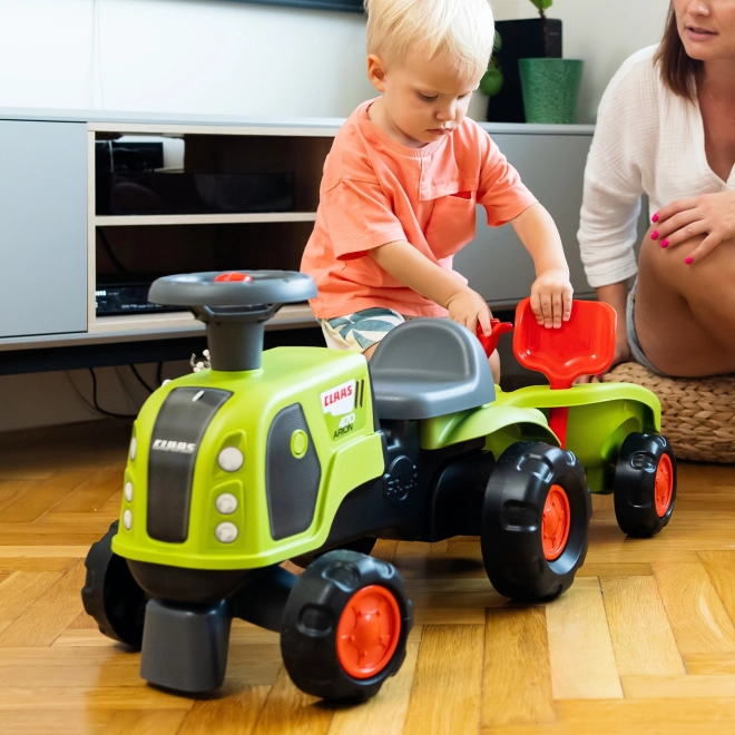 Dječji traktor Falk Claas 470 Arion zeleni s prikolicom i setom za pijesak