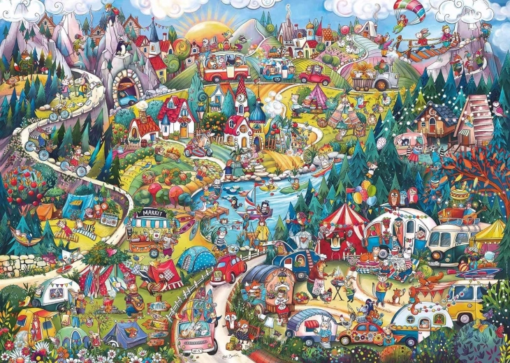 Puzzle 2000 dijelova Aktivni vikend od RITE BERGMAN (puzzle + plakat)