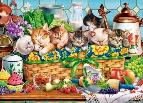 Puzzle drijemajući mačići