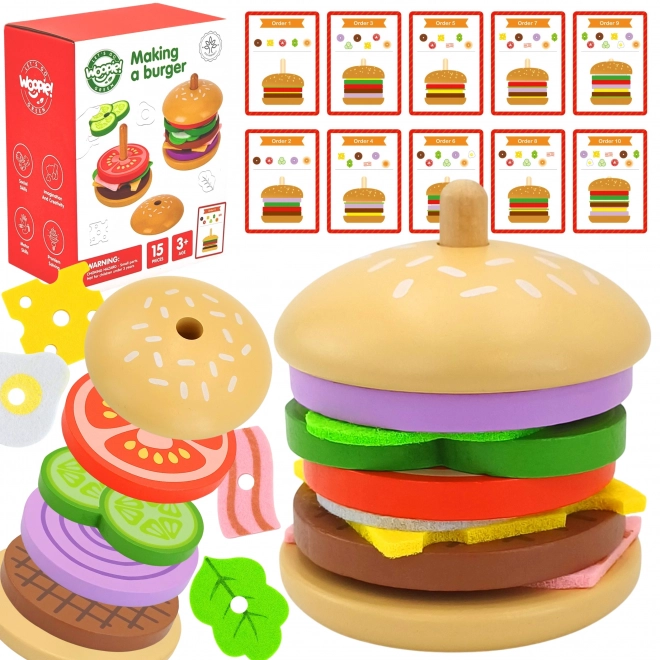 Drvena burger restoran WOOPIE GREEN za djecu