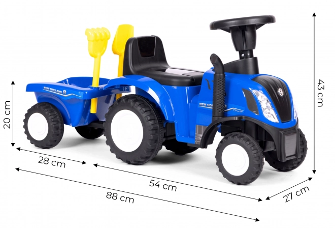 Dječji traktor s prikolicom, interaktivni volan, zvukovi – plava