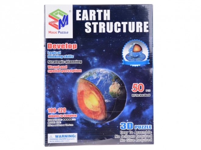 3D puzzle Planeta Zemlja - Struktura 50 dijelova