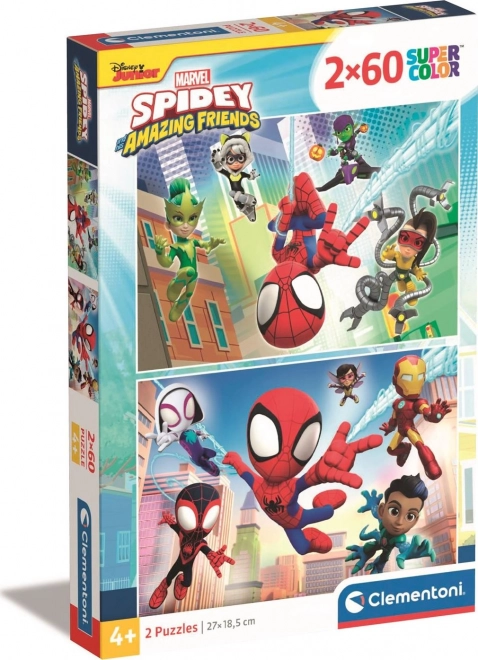 Puzzle 2×60 dijelova Spidey i njegovi nevjerojatni prijatelji