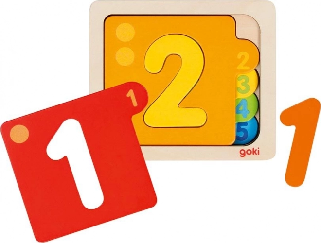Višeslojna drvena slagalica s brojevima 1–5 GOKI