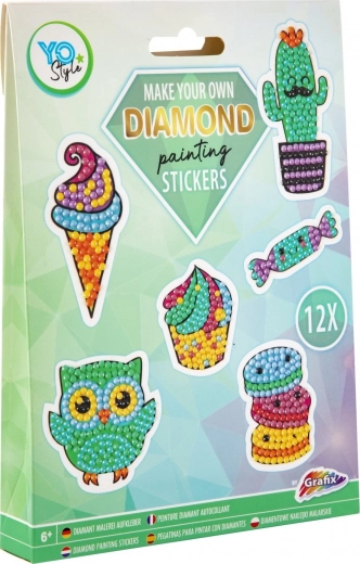 Grafix dijamantno slikanje – naljepnice Poslastice, set 12 kom