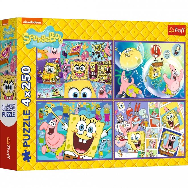 Puzzle 4x250 Ludi svijet Spužva Boba