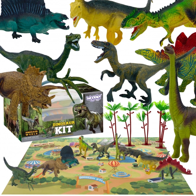 Set figura dinosaura s igrališnim podlogom i kovčegom