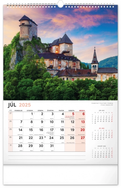 Zidni kalendar Naše Slovačka 2025, 33 × 46 cm