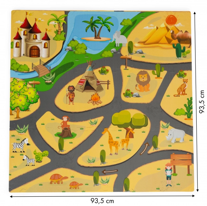 ECOTOYS Pjenaste puzzle Safari s rubovima