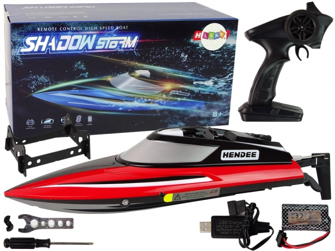 Motorni čamac R/C 2.4G Crveni 20-25 KM/H