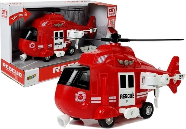 Vatrogasni spasilački helikopter 1:16 s kukom, zvukovima i svjetlima
