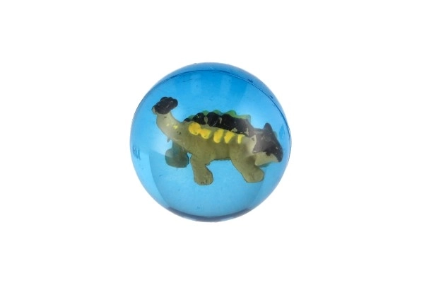 Lopta/skakavac s dinosaurom 4cm mix vrsta 32 kom u posudi