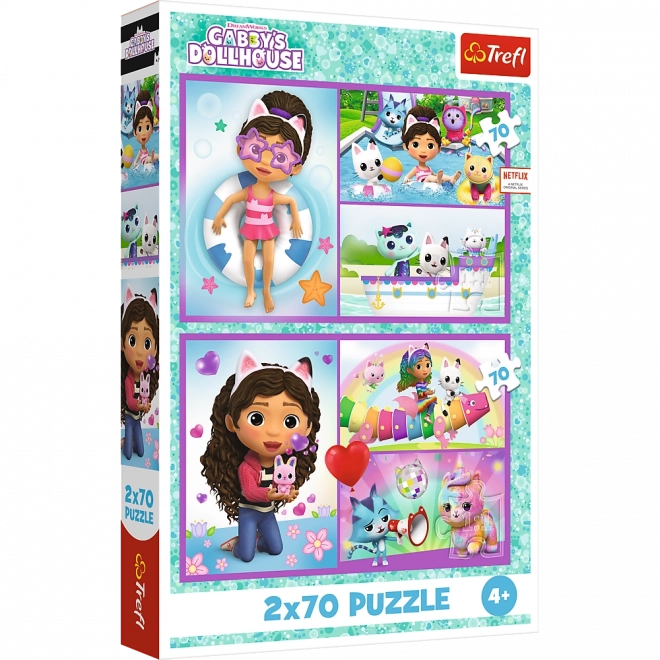Puzzle Gabby Gabinina čarobna kućica 2-u-1, 2x70 dijelova