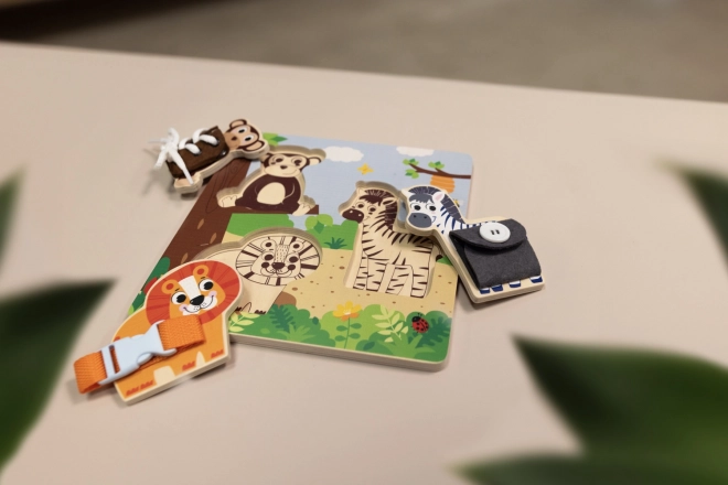 Drvena Montessori safari puzzle za djecu