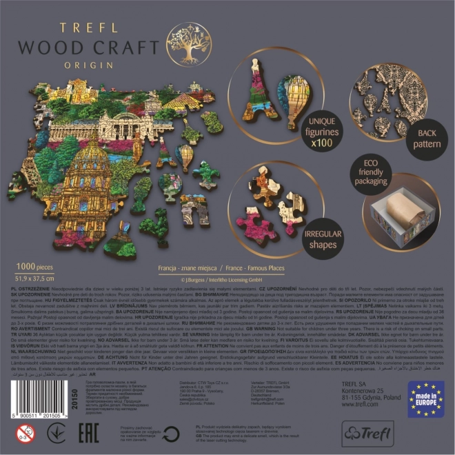 Drvene puzzle TREFL Slavna mjesta Francuske 1000 dijelova