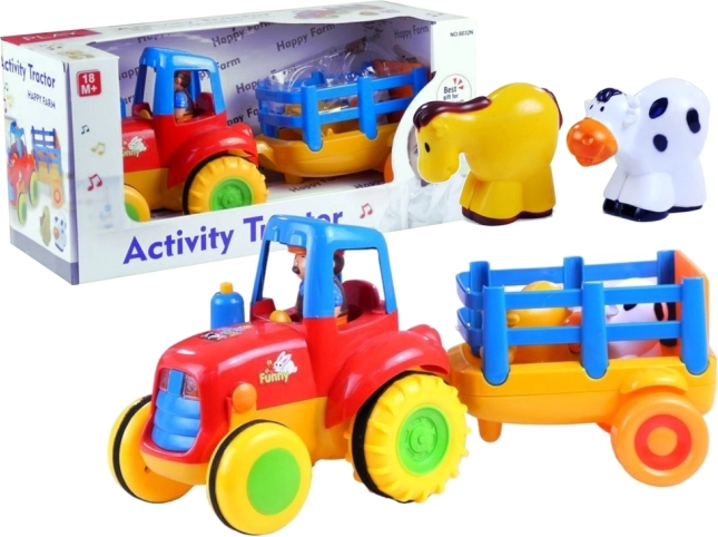 Traktor s prikolicom i životinjama sa svjetlima i zvukovima