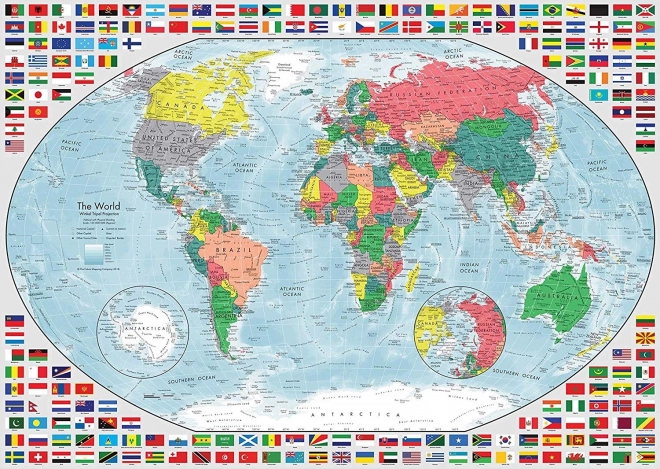Puzzle šarena karta svijeta 1000 dijelova