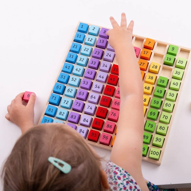 Edukativna igračka Bigjigs Toys – Drveni brojevi u spremniku