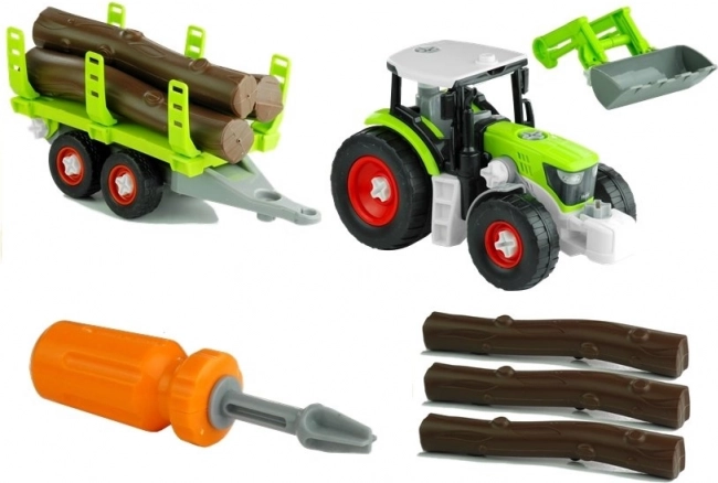 Sklopivi traktor s prikolicom za drvo
