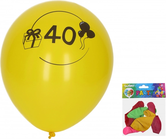 Baloni 30 cm s brojem 40 – set 5 kom