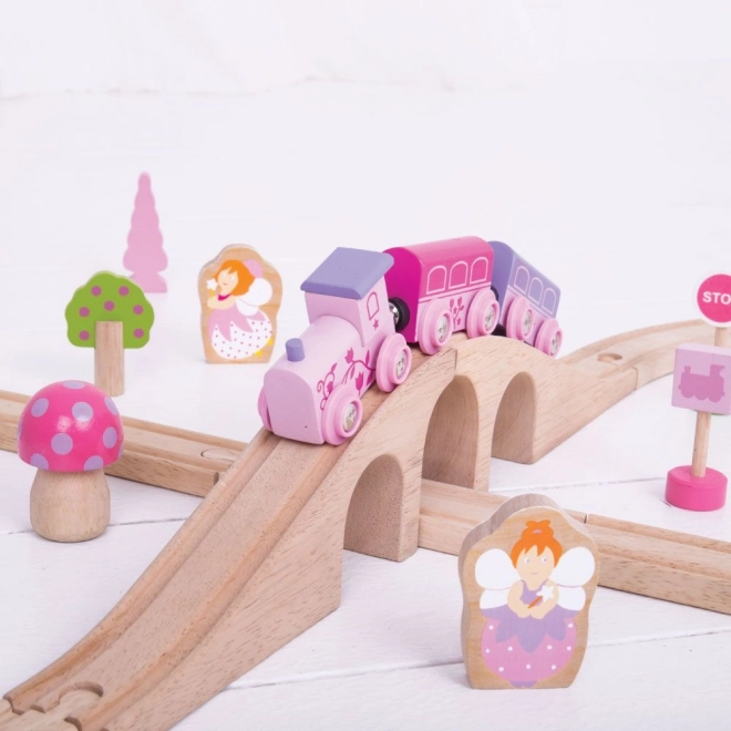 Bigjigs Rail Drvena vlakodromska osmica za princeze 35 dijelova