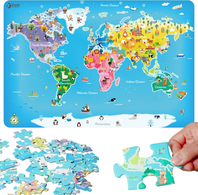 Klasična svjetska puzzle karta svijeta