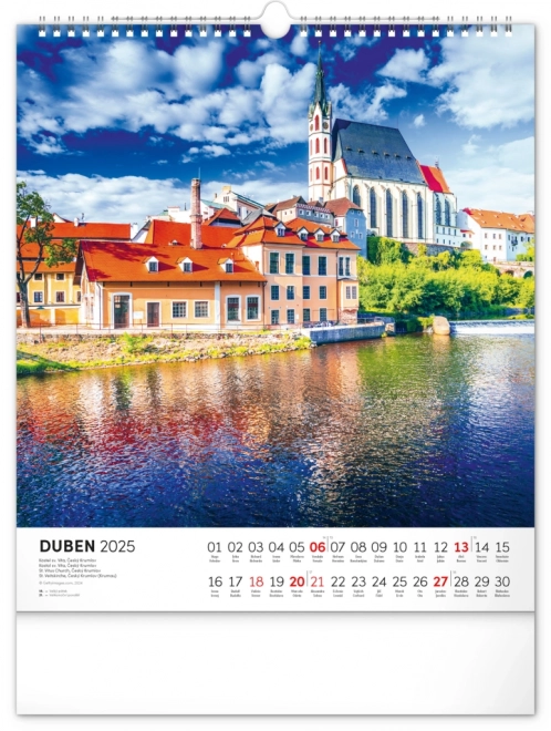 NOTIQUE Zidni kalendar Češka republika 2025, 30 x 34 cm