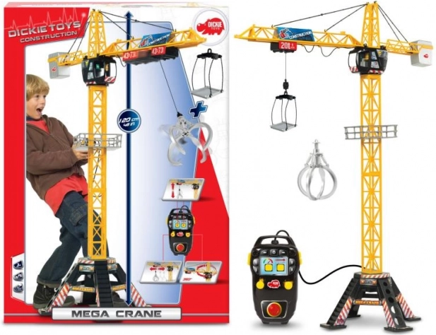 Dječji dizalni toranj Mega Crane 120 cm s žičnim daljinskim upravljanjem