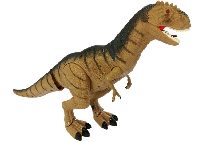Tiranosaurus dinosaurus se kreće grmi svijetli se