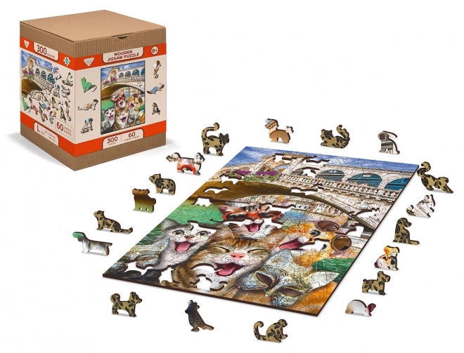 Drvene puzzle Mačići u Veneciji 2u1