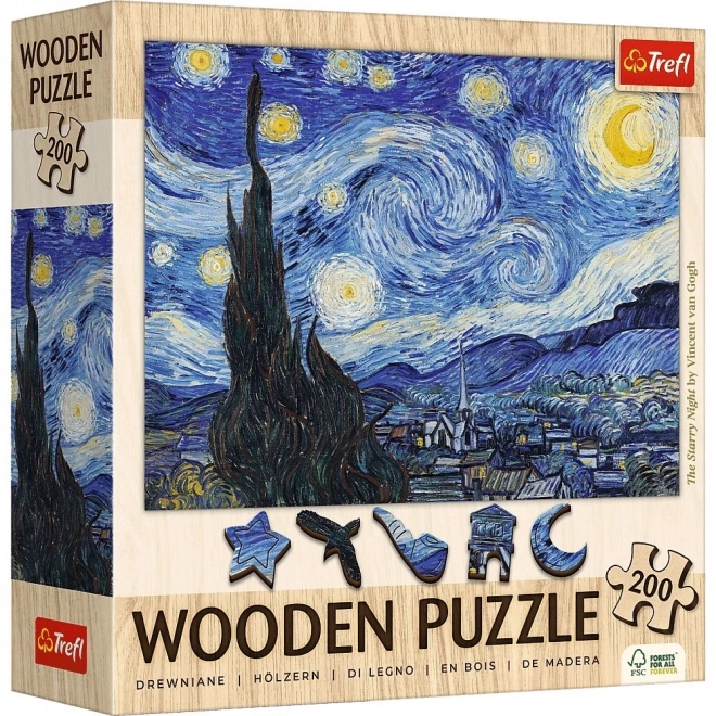 Drvene puzzle Vincent van Gogh - Zvjezdana noć 200 komada