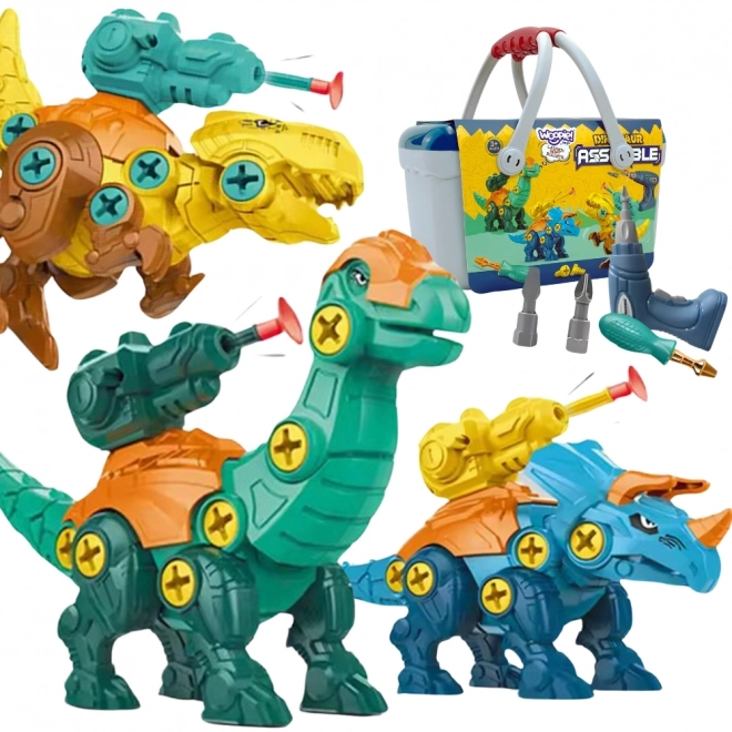 Woopie set dinosauri za zavrtanje 3 kom građevinski set s koferom i bušilica sa šrafcigerom