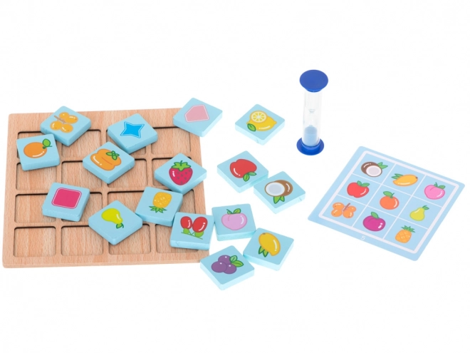 Drvena puzzle memorijska igra voće i oblici