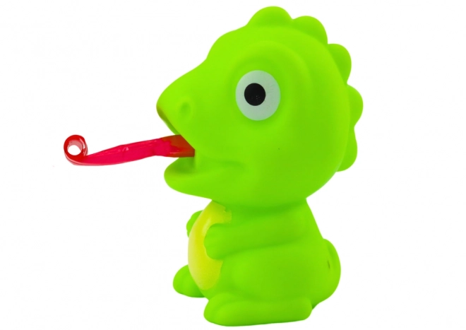 Gumeni dinosaur s pomičnim jezikom zeleni 8 cm