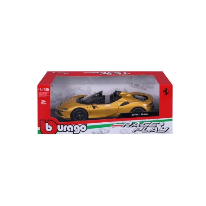 Bburago Ferrari SF90 Spider u mjerilu 1:18 - žuti
