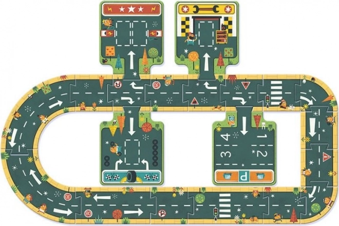 DJECO Puzzle obris ceste za pod s 21 dijelom
