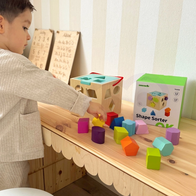 Drvena kocka s oblicima TOOKY TOY