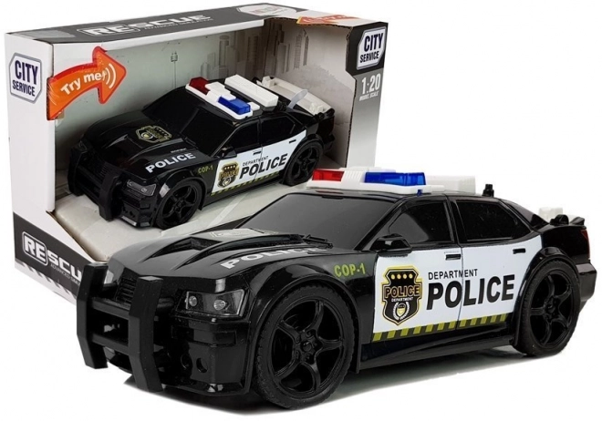 Policijski auto 1:20 Frikcijski zvuk Svjetlosni efekti crna