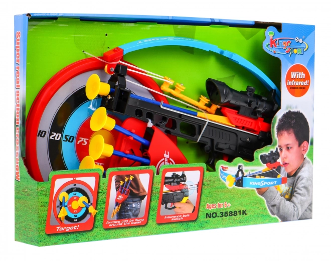 Luk za djecu (6+) Sportski set 7 kom. + Meta + 4 strelice + Tolac + Ciljač
